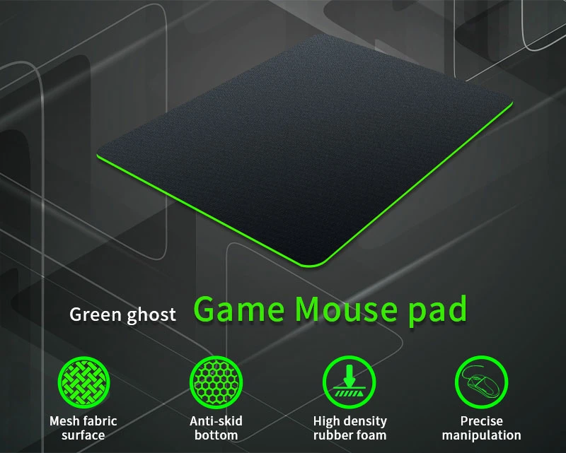 New Mouse Pad, Gaming Mouse Mat, Large Mouse Pads. Mouse Mat Gaming 400X450X3mm Mice Mat, Black Mouse Mats, Green Purple Red Rubber Base Desk Mat