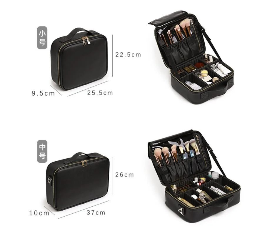 PU Leather Makeup Tote Women Travel Cosmetic Bags & Cases