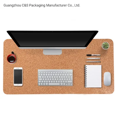 Tapete de mesa de escritório personalizado de cortiça natural vegana de couro PU dupla lateral grande mouse pad protetor de mesa para laptop tapete de escrita