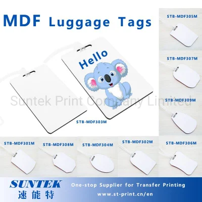 Etiquetas de bagagem MDF em branco de sublimação de 3 mm