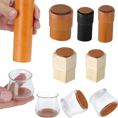 Mesa de silicone tapete de perna de cadeira com feltro antiderrapante chão de borracha almofada de proteção de pés proteção tampa inferior protetor de piso de madeira