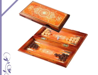 Jogo de tabuleiro de gamão de madeira para adultos e crianças com jogo clássico de estratégia de tabuleiro