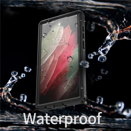 Redpepper DOT para Samsung Galaxy S23 Ultra IP68 Capa para celular à prova d'água anti-riscos Transparente Capa traseira para celular [Suporta desbloqueio por impressão digital] - Preto