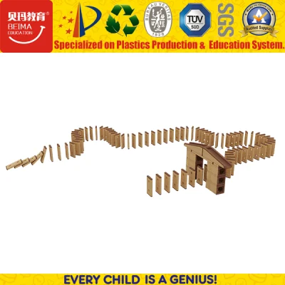 Novos materiais de madeira bloco de construção de dominó brinquedinho faça você mesmo jogo de dominó conjunto de brinquedos