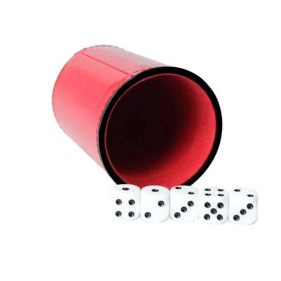 Preço do fabricante Copo de dados de veludo vermelho personalizado de couro PU preto OEM