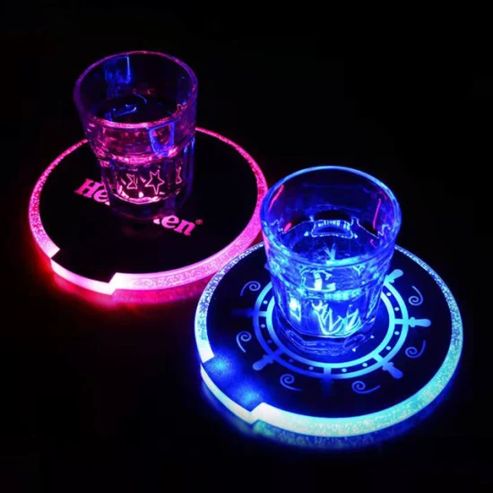 Porta-copos populares com iluminação LED brilhante e mudança de cor personalizada