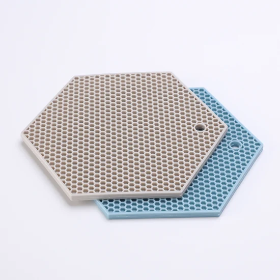 Porta-copos de borracha de silicone antiderrapante hexagonal resistente ao calor para cozinha cozinhar pratos quentes, panelas e frigideiras