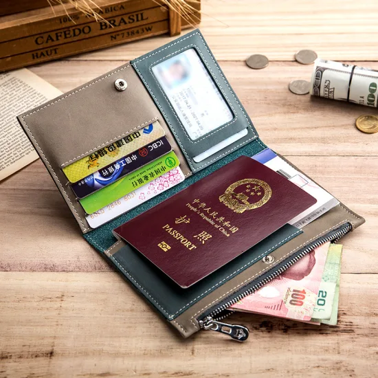 Al994 RFID Genuine Small Money Card Credit Card Wallet Black Family Designer Custom Passport Holder