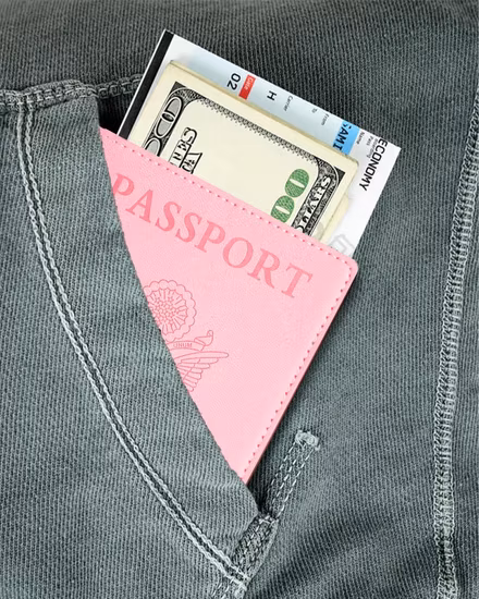 Porta-passaporte fino personalizado de seixo PU para viagem